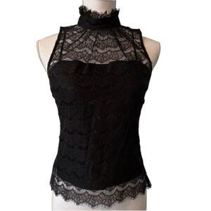 Milly Black Lace Sleeveless Blouse Top - 6